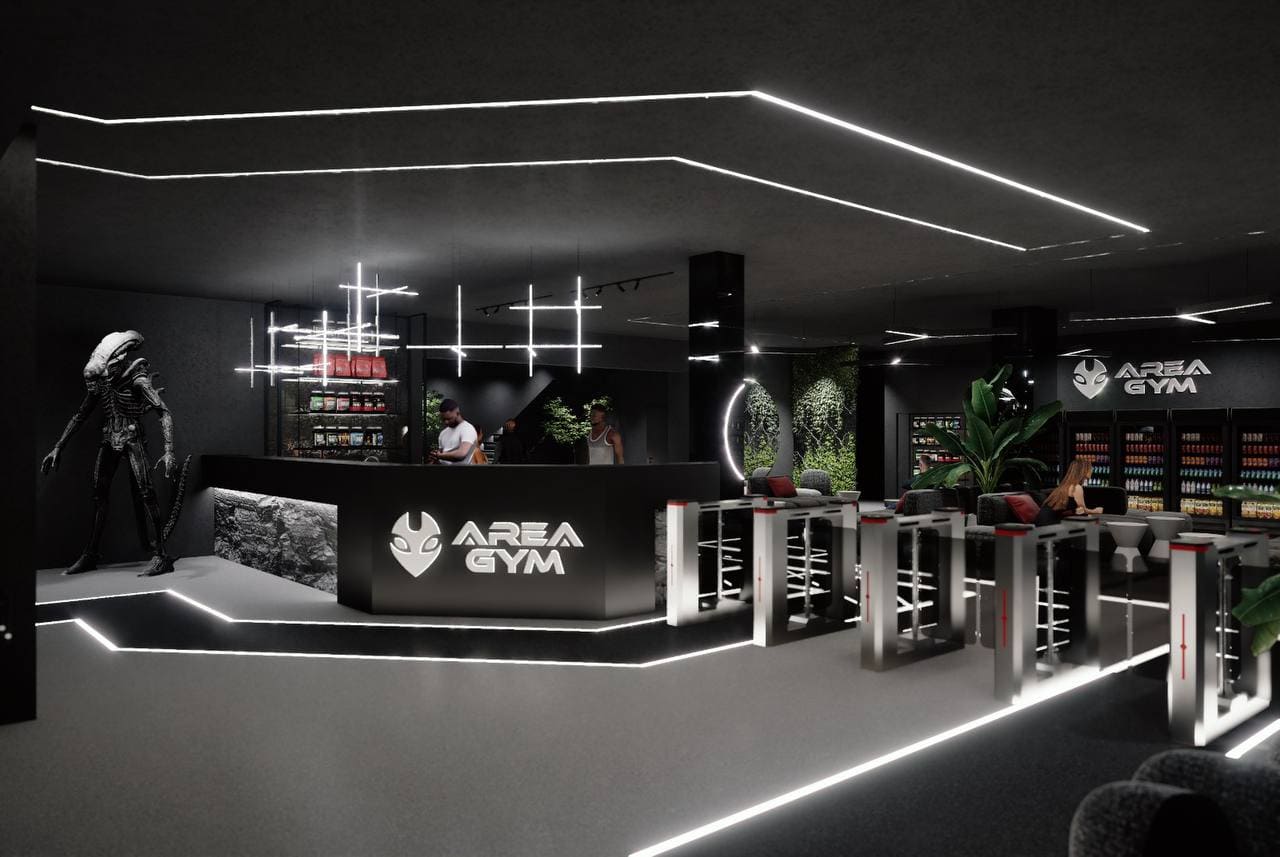 Randare a sălii Area Gym Coresi din Brașov