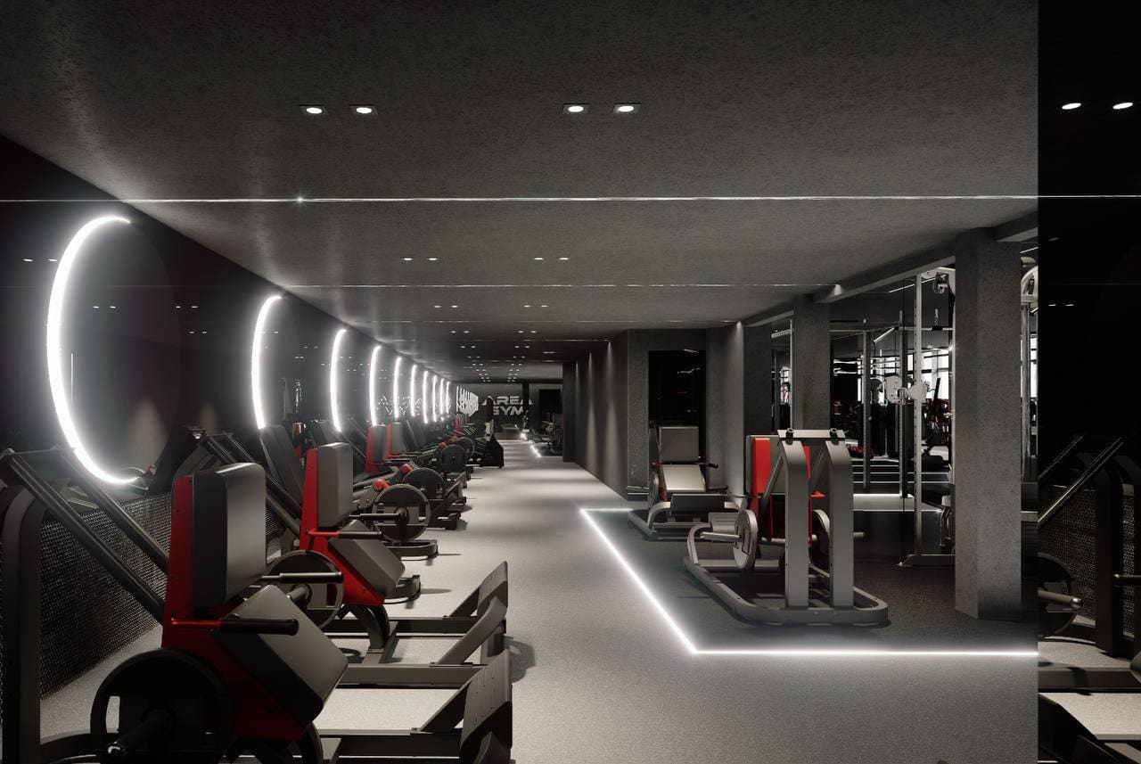 Randare a sălii Area Gym Coresi din Brașov